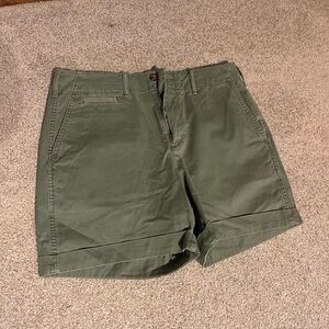 Olive Green Casual Shorts